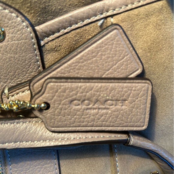 COACH Taupe Suede Leather Shoulder Mickie - Picture 12 of 16
